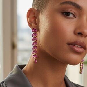 Elegant Pink Drop Earrings